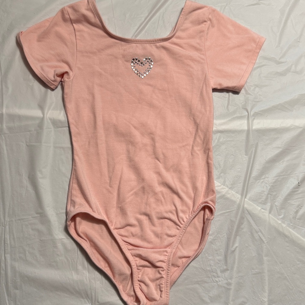 Pink Bodysuit with Heart Design and Scoop Neckline Just Imagine size medium